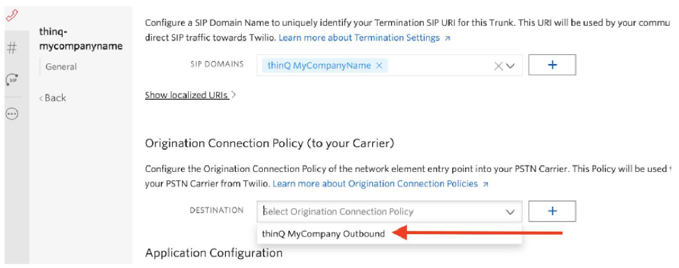 Twilio Origination Connection Policy