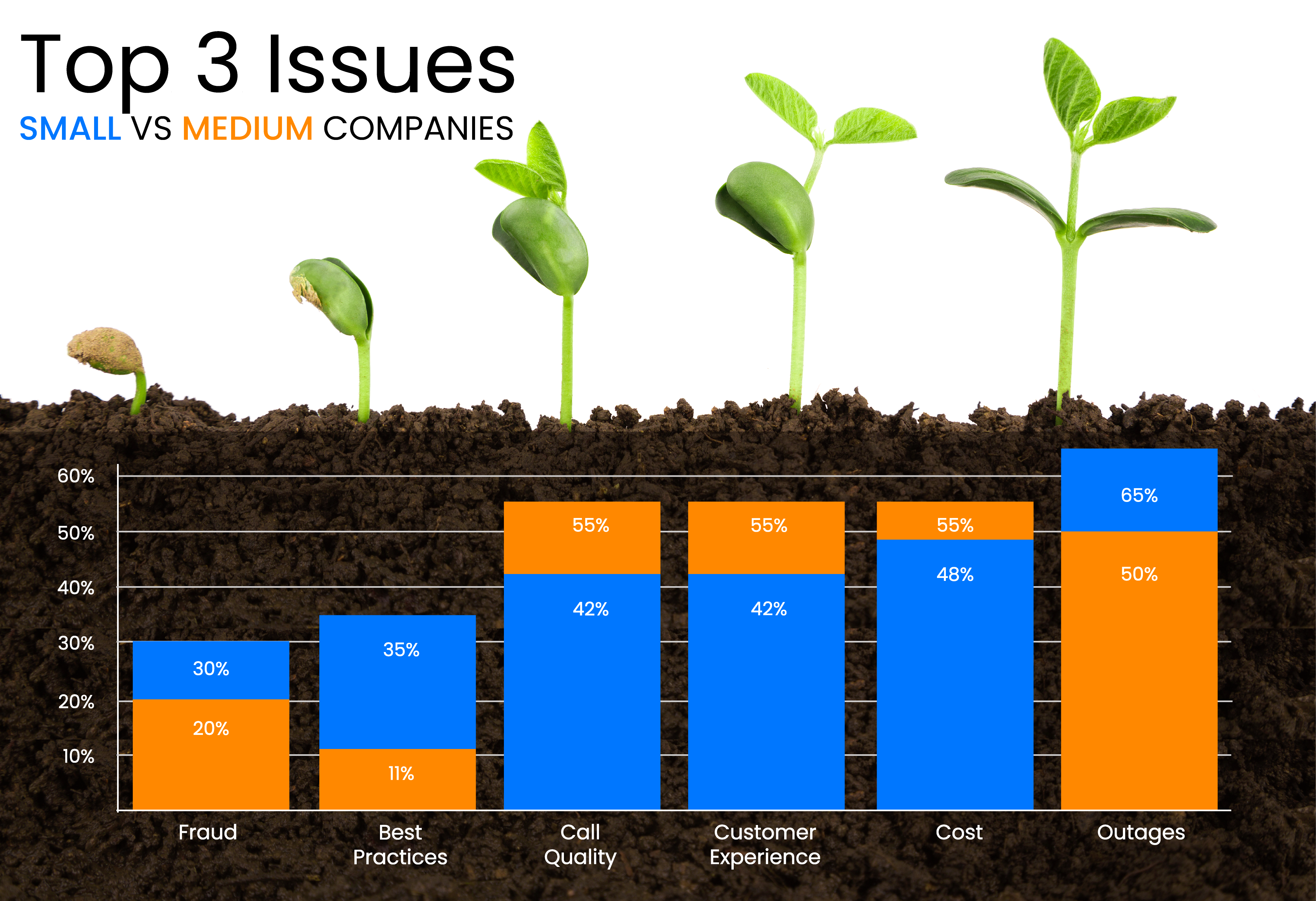 Top 3 Issues at Small vs. Medium Companies