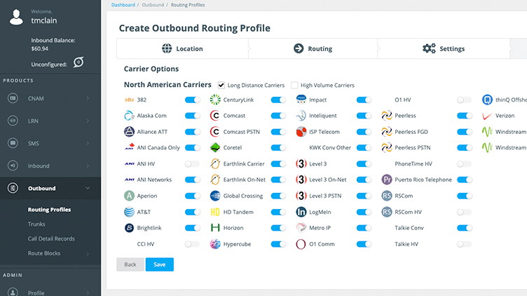 Outbound Routing Profile on Commio