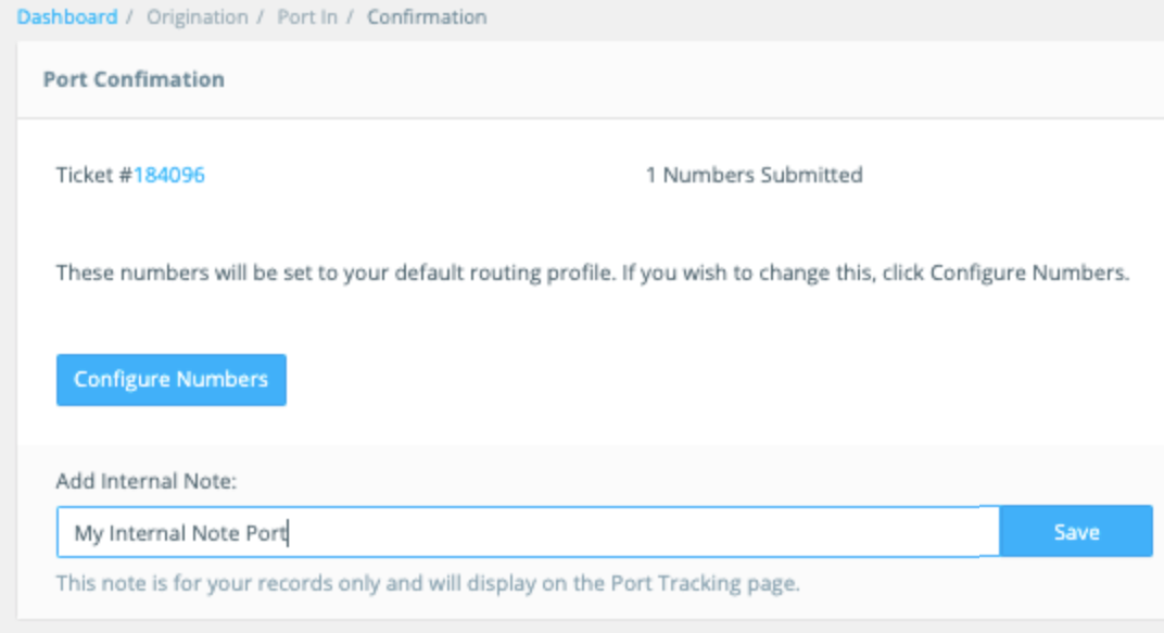 DID Port In Note thinQ