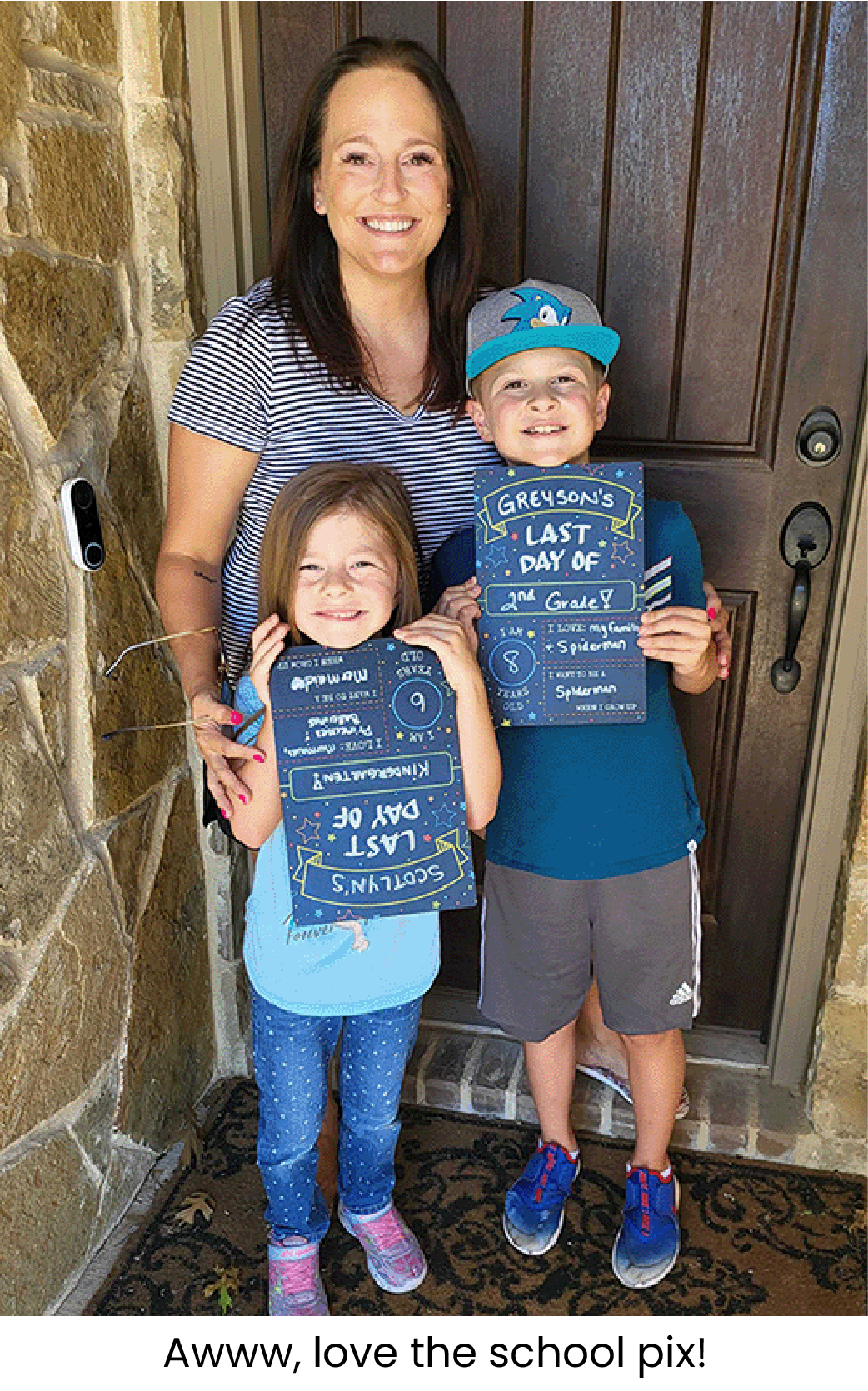 Kristen Broome with her children