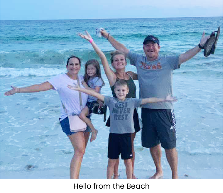 Kristen Broome's family at the beach