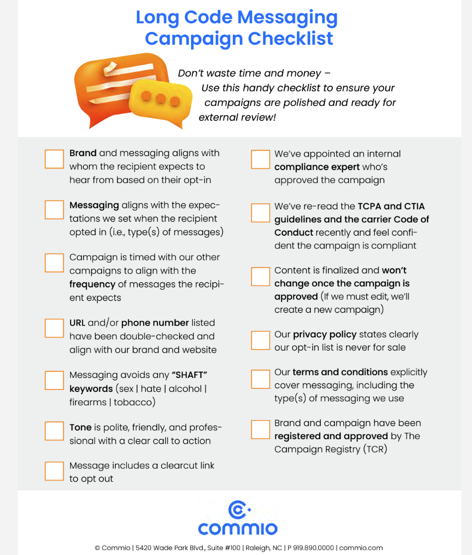 SMS/MMS Compliance Checklist from Commio
