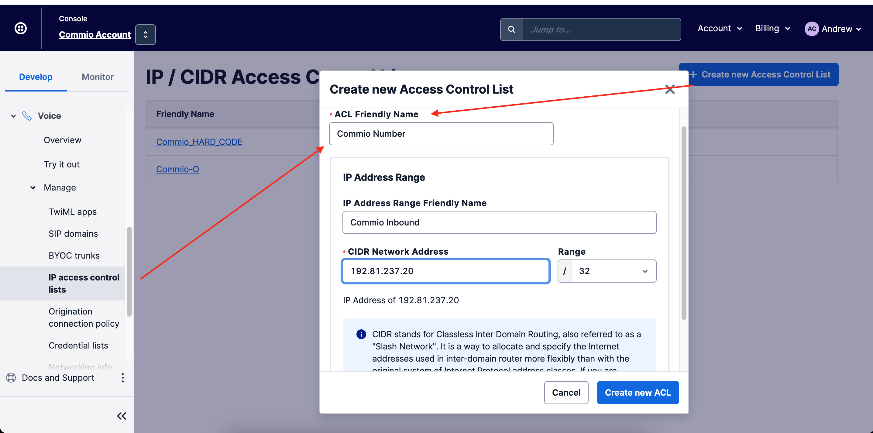 Twilio IP Access Control List