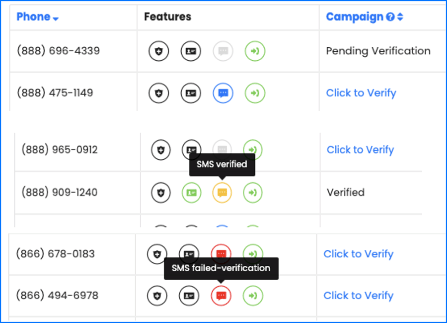 Configure Numbers Page on commio.io