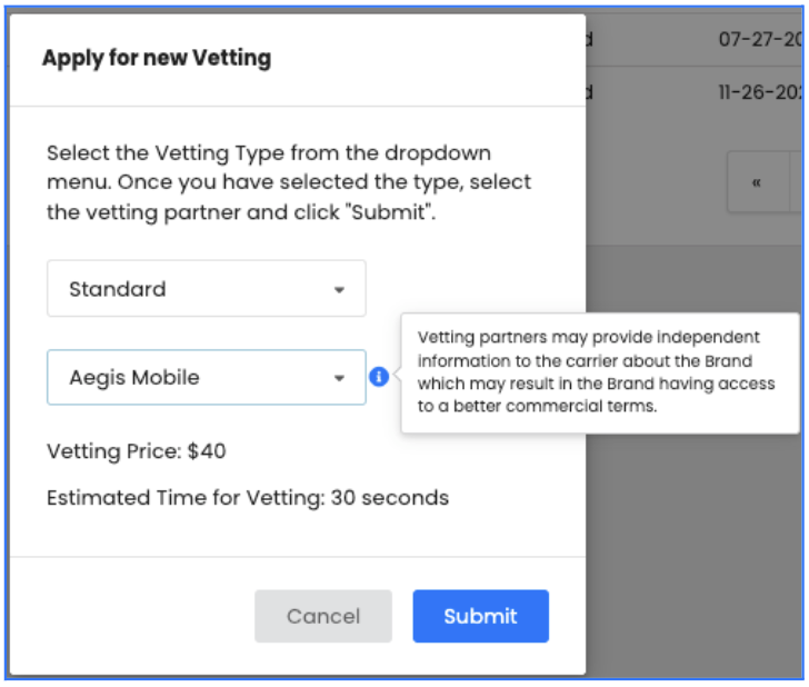 Apply for Brand Vetting & View Vetting Score