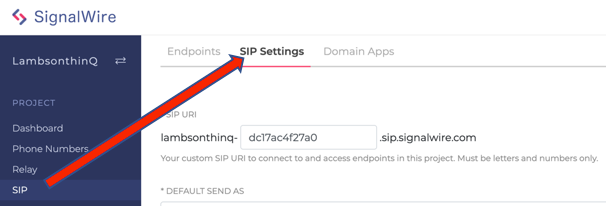 Set up SignalWire SIP Settings for Commio