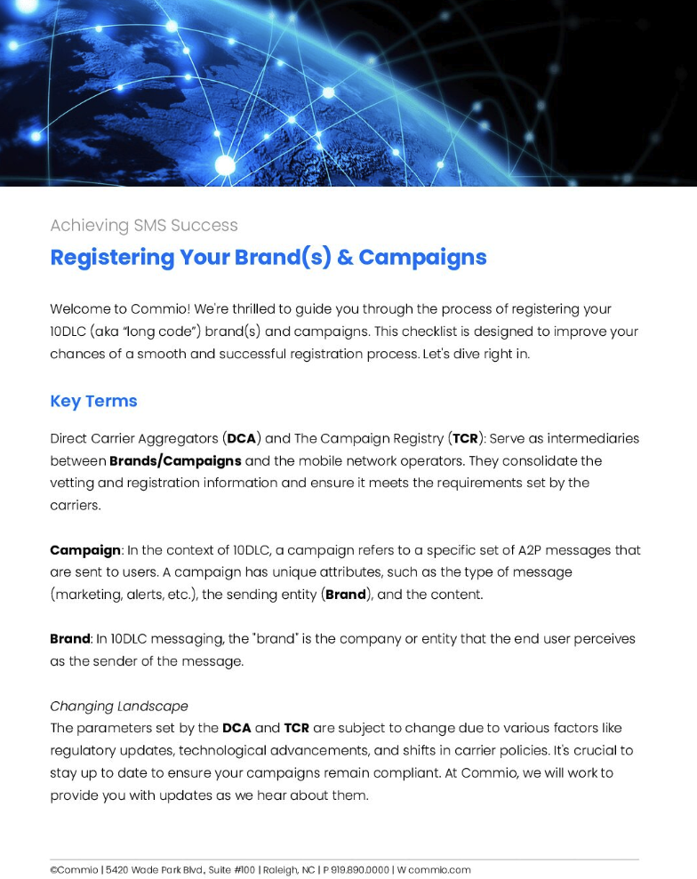 10DLC-registration-guide 10DLC Brand and Campaign Registration Checklist