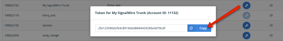 commio.io Token for SignalWire