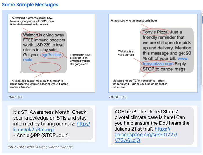 Sample Text Messages